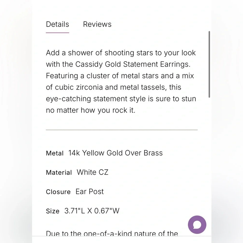 NWT- Kendra Scott Cassidy Gold Statement Earring Dangling - Picture 7 of 7